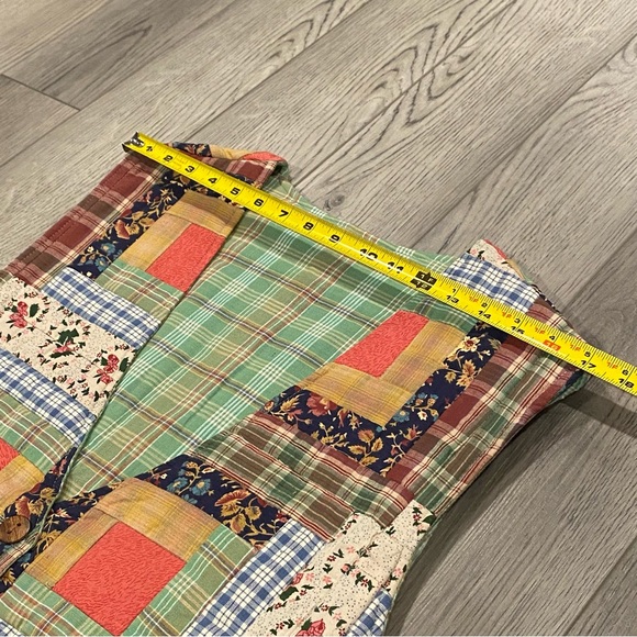 Vintage Patch Magic Quilted Reversible Vest Size XL Patchwork/Plaid Green/Button - Picture 9 of 15